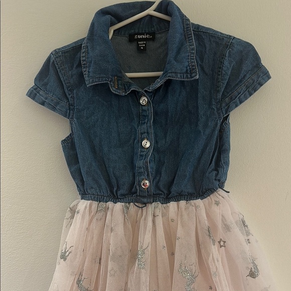 Zunie Blue and Tan Casual Sundress with Polo Collar - Picture 2 of 5